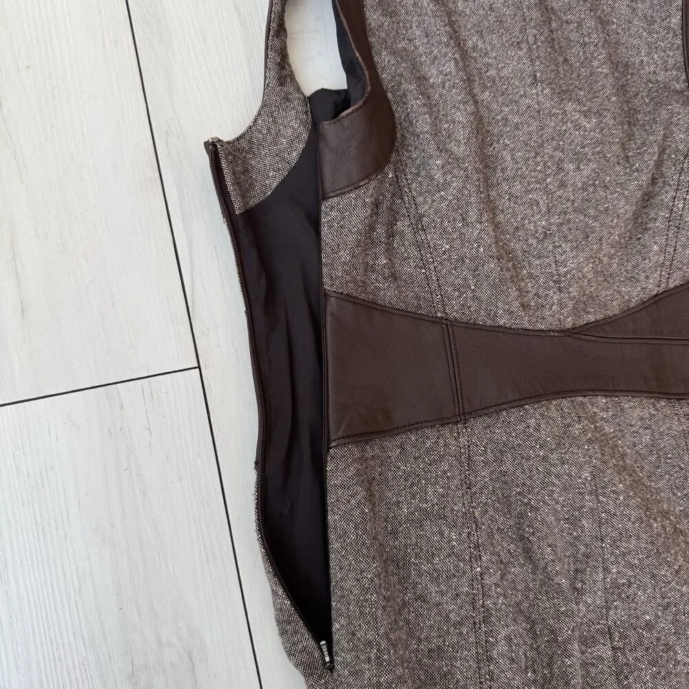 Vintage Y2K Bebe Corset Waist Bodycon Midi Dress Real Leather Straps Size 4 - Picture 12 of 16